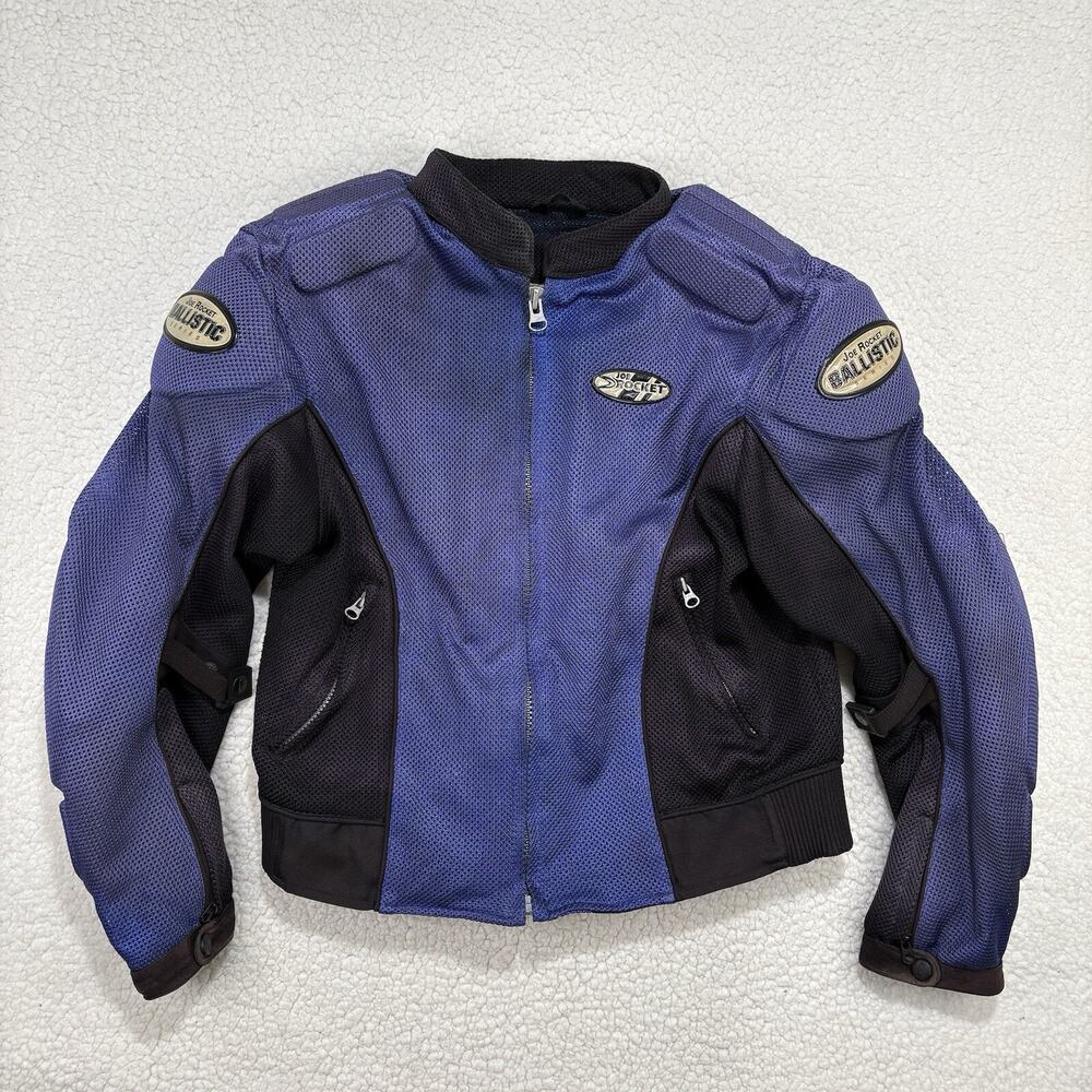 Joe Rocket Motorcycle Jacket Womens XL Ballistics Armor Padded Mesh Blue Purple‎